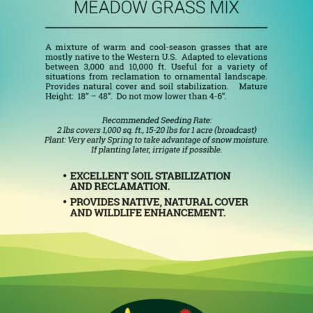 The label on a bag of Native Western Grass seed mix.