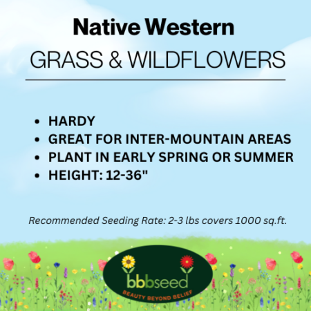 The label on a bag of Native Western Grass & Wildflower Seed